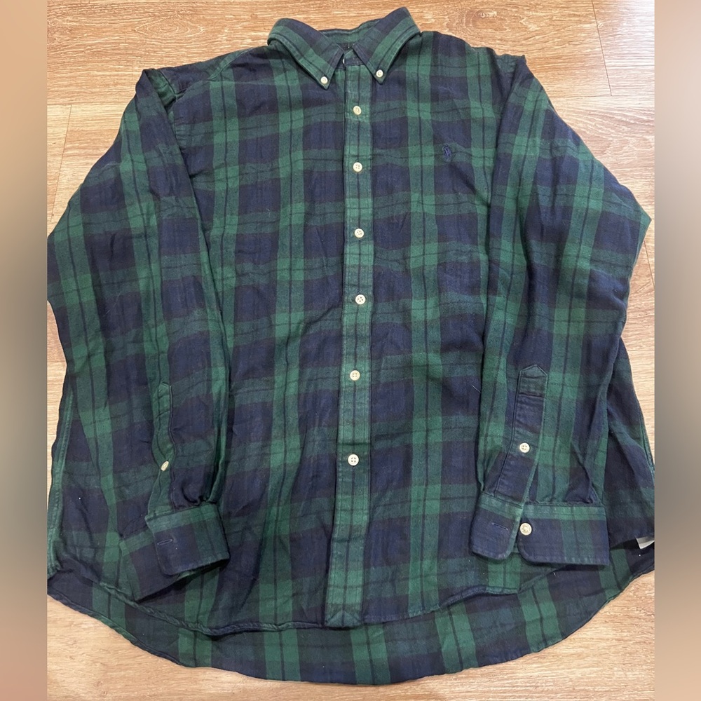 Ralph Lauren Green Plaid Flannel Shirt